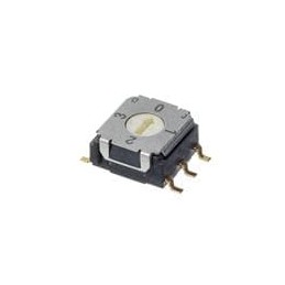 10 pcs : CS-7-14TB - Rotary Switches smd selector 1 pole,4 throw,gull w, non-short,detent