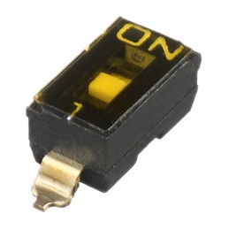 5 pcs - APEM 1 Way Surface Mount DIP Switch SPST, Recessed Actuator Slide Actuator