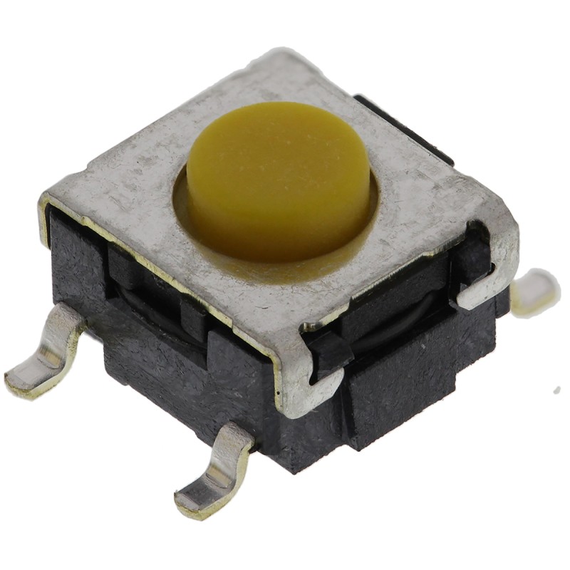 5 pcs - IP64 Black Button Tactile Switch, SPST 50 mA @ 24 V dc 0.8mm Through Hole