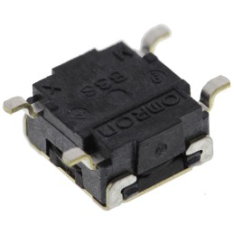 5 pcs - IP64 Black Button Tactile Switch, SPST 50 mA @ 24 V dc 0.8mm Through Hole