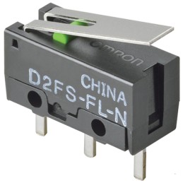 5 pcs - Omron Hinge Lever Micro Switch, PCB Straight Terminal, 100 mA @ 5 V dc, SPST, IP40
