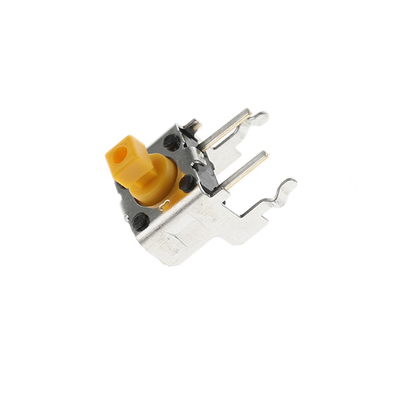5 pcs - Yellow Plunger Tactile Switch, SPST 50 mA @ 24 V dc Through Hole