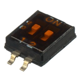 5 pcs - Apem 2 Way Surface Mount DIP Switch SPST, Recessed Actuator Slide Actuator