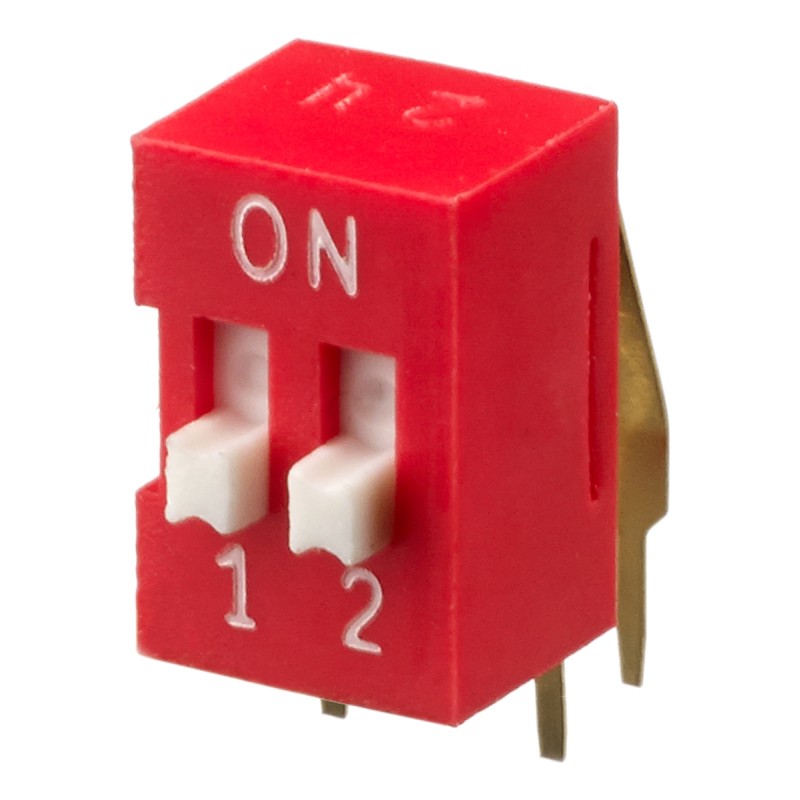5 pcs - APEM 2 Way Through Hole DIP Switch SPST, Raised Actuator