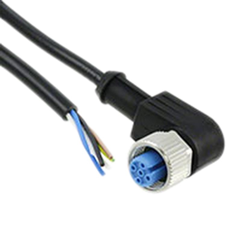 1 pcs - TE Connectivity Right Angle Female 5 way M12 to Unterminated Sensor Actuator Cable, 1.5m