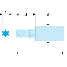 1 pcs - Facom 1/4 in Drive Bit Socket, Hex OGV Bit, 3mm, 37 mm Overall Length