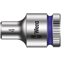 1 pcs - Wera 1/4 in Drive 4mm Standard Socket, 6 point, 23 mm Overall Length