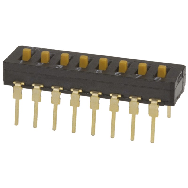 5 pcs - Omron 8 Way Through Hole DIP Switch 8P