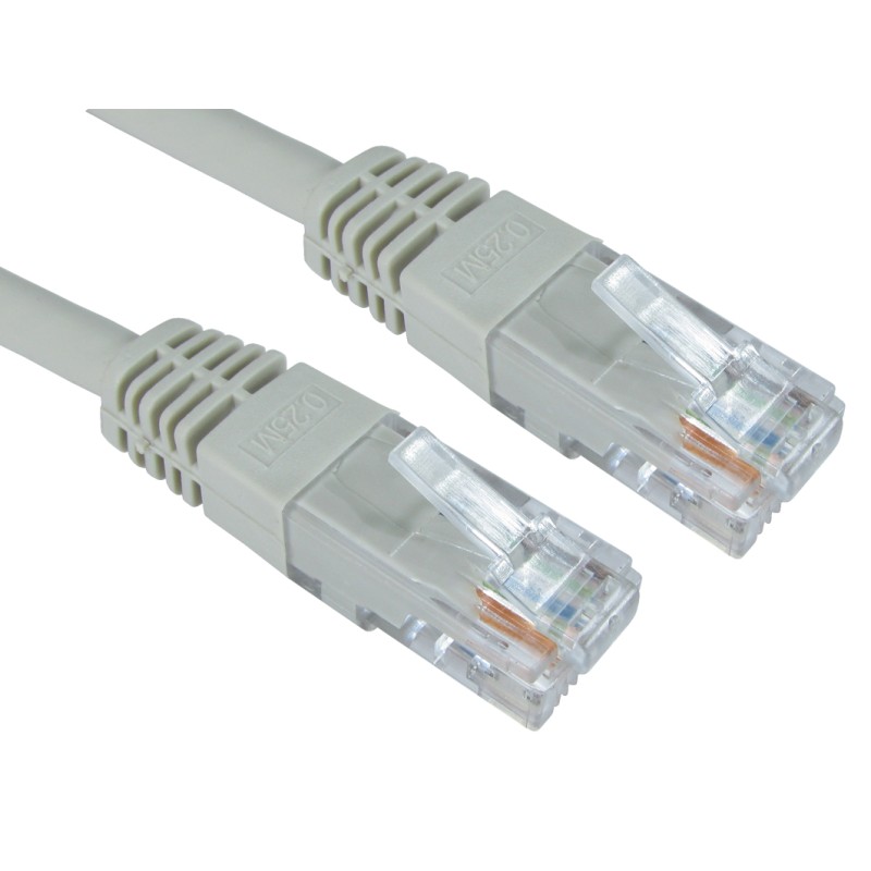 1 pcs - RS PRO Cat6 Straight Male RJ45 to Straight Male RJ45 Ethernet Cable, UTP, Grey PVC Sheath, 8m