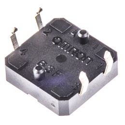 5 pcs - Yellow Plunger Tactile Switch, SPST 50 mA @ 24 V dc 3mm Through Hole