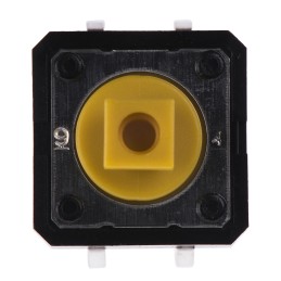 5 pcs - Yellow Plunger Tactile Switch, SPST 50 mA @ 24 V dc 3mm Through Hole