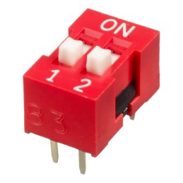 5 pcs - APEM 2 Way Through Hole DIP Switch SPST, Raised Actuator