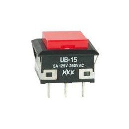 1 pcs : UB15KKW01N-C - Pushbutton Switches SPDT ON-(ON) RED