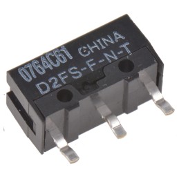 5 pcs - Omron Pin Plunger Micro Switch, PCB Self-Clinching Terminal, 100 mA @ 5 V dc, SPST, IP40