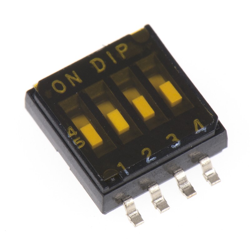 5 pcs - Apem 4 Way Surface Mount DIP Switch SPST, Flush Slide Actuator