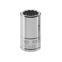 1 pcs - Facom 1/4 in Drive 8mm Standard Socket, 12 point, 22 mm Overall Length