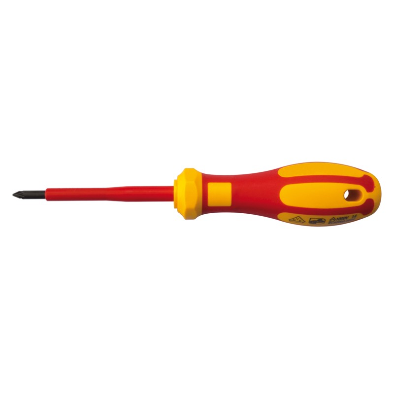 1 pcs - RS PRO Pozidriv Insulated Screwdriver, PZ1 Tip, 80 mm Blade, VDE/1000V, 180 mm Overall
