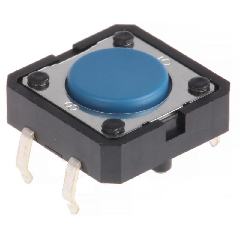 5 pcs - Blue Plunger Tactile Switch, SPST 50 mA @ 24 V dc 0.8mm Through Hole