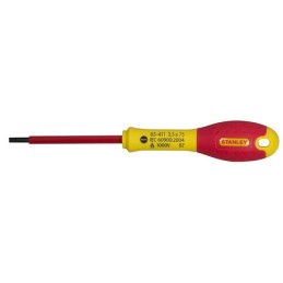 1 pcs - Stanley Slotted Insulated Screwdriver, 3.5 mm Tip, 75 mm Blade, VDE/1000V