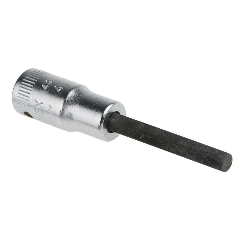 1 pcs - STAHLWILLE 1/4 in Drive Bit Socket, Hex Bit, 4mm, 55 mm Overall Length