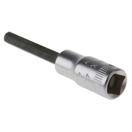 1 pcs - STAHLWILLE 1/4 in Drive Bit Socket, Hex Bit, 4mm, 55 mm Overall Length