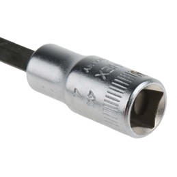 1 pcs - STAHLWILLE 1/4 in Drive Bit Socket, Hex Bit, 4mm, 55 mm Overall Length