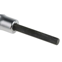 1 pcs - STAHLWILLE 1/4 in Drive Bit Socket, Hex Bit, 4mm, 55 mm Overall Length
