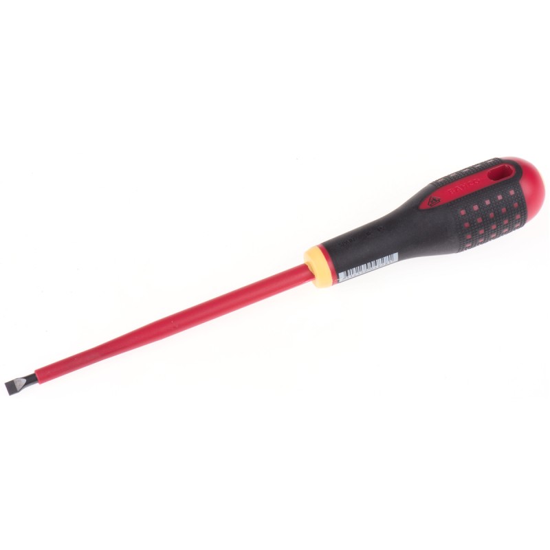 1 pcs - Bahco Slotted Screwdriver, 6.5 x 1.2 mm Tip, 150 mm Blade, VDE/1000V, 272 mm Overall