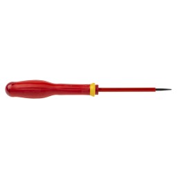 1 pcs - Facom Slotted Insulated Screwdriver, 2.5 x 0.4 mm Tip, 75 mm Blade, VDE/1000V, 178 mm Overall