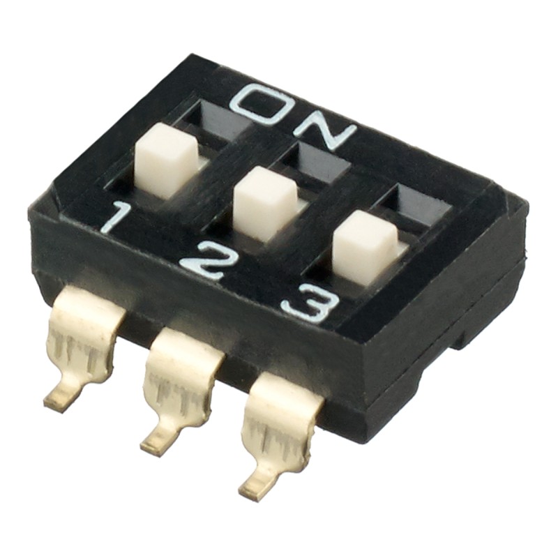 5 pcs - APEM 3 Way Surface Mount DIP Switch SPST, Raised Actuator Slide Actuator