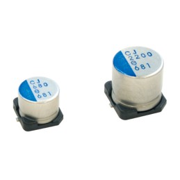 5 pcs - Nichicon 470μF Surface Mount Polymer Capacitor, 6.3V dc