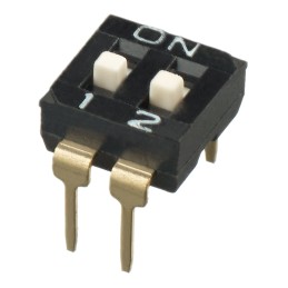 5 pcs - APEM 2 Way Through Hole DIP Switch SPST, Raised Actuator Slide Actuator