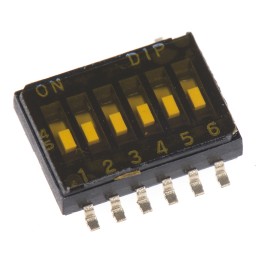 5 pcs - Apem 2 Way Surface Mount DIP Switch SPST, Flush Slide Actuator