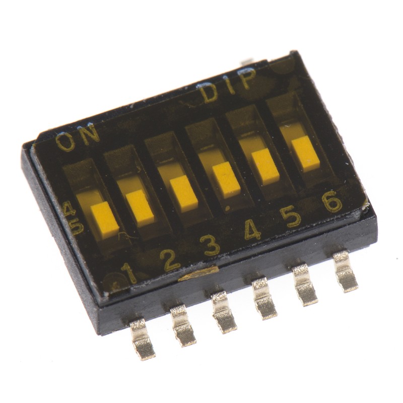 5 pcs - Apem 2 Way Surface Mount DIP Switch SPST, Flush Slide Actuator