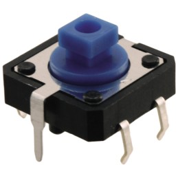 5 pcs - Blue Plunger Tactile Switch, SPST 50 mA @ 24 V dc 3mm Through Hole