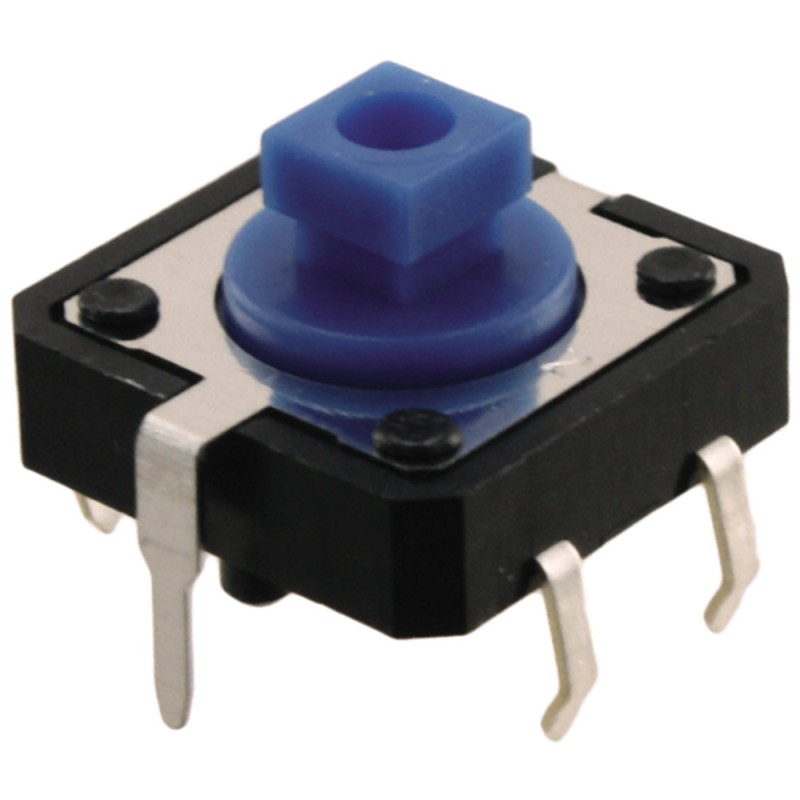 5 pcs - Blue Plunger Tactile Switch, SPST 50 mA @ 24 V dc 3mm Through Hole