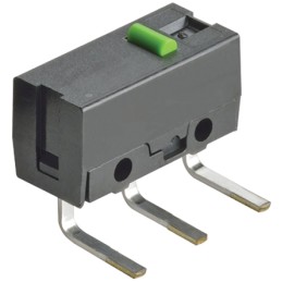 5 pcs - Omron Pin Plunger Micro Switch, Right Angle PCB Terminal, 100 mA @ 5 V dc, SPST, IP40