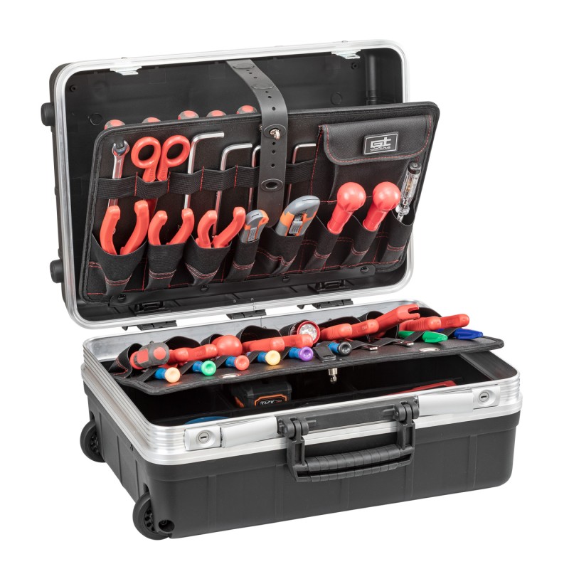 1 pcs - GT Line Aluminium Tool Case, with 2 Wheels, 453 x 197 x 332mm