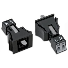 5 pcs - Wago 890 Series Lighting Connector, 2-Pole, Female, 2-Way, Snap-In, 16A