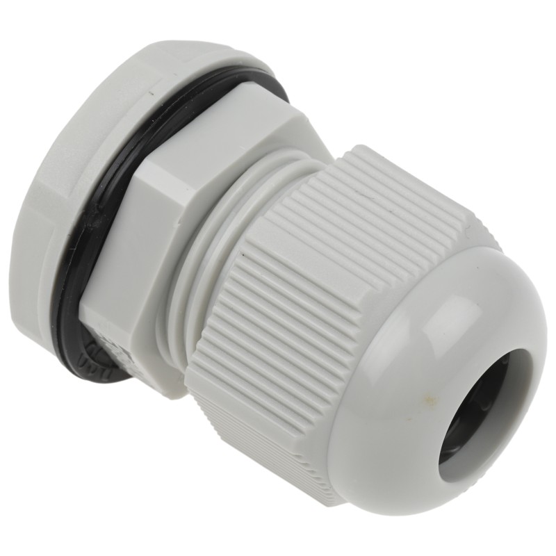 10 pcs - RS PRO Grey Nylon Cable Gland, PG11 Thread, 5mm Min, 10mm Max, IP68