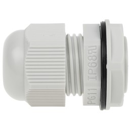 10 pcs - RS PRO Grey Nylon Cable Gland, PG11 Thread, 5mm Min, 10mm Max, IP68