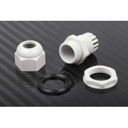 10 pcs - RS PRO Grey Nylon Cable Gland, PG11 Thread, 5mm Min, 10mm Max, IP68