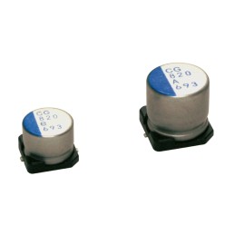 5 pcs - Nichicon 2.2mF Surface Mount Polymer Capacitor, 6.3V dc