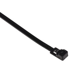 1 Bag of 100 - RS PRO Cable Tie, Releasable, 300mm x 4.5 mm, Black Nylon, Pk-100