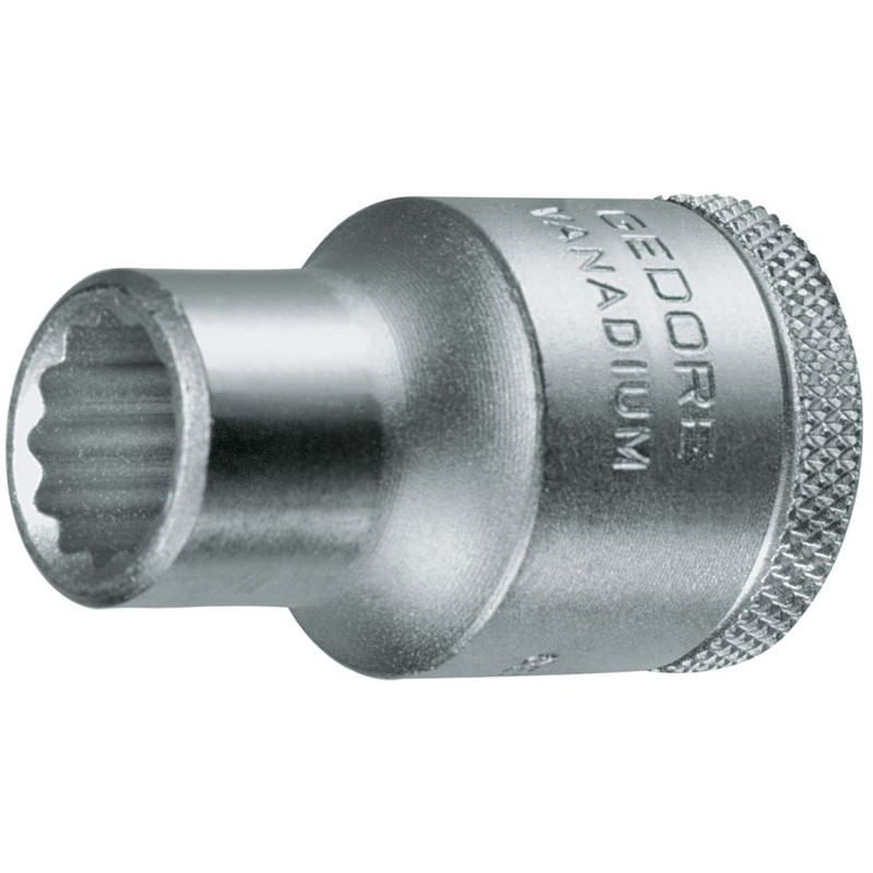 1 pcs - Gedore 1/2 in Drive 19mm Standard Socket, 12 point, 40 mm Overall Length