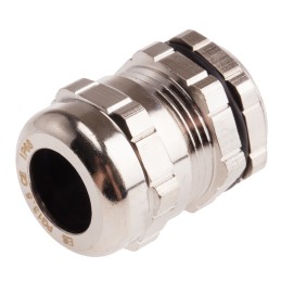 1 pcs - RS PRO Metallic Nickel Plated Brass Cable Gland, PG13.5 Thread, 6mm Min, 12mm Max, IP68