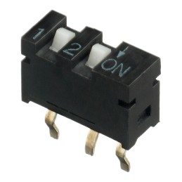 5 pcs - Apem 2 Way PCB SIP Switch SPST