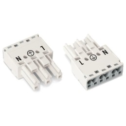 5 pcs - Wago 770 Series Lighting Connector, 3-Pole, Female, 3-Way, Cable Mount, 25A