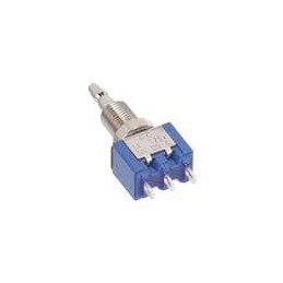 1 pcs : 8R1011-N-Z - Pushbutton Switches SPDT, ON-ON, snap-action pushbutton, 1/4'-40 threaded bushing, solder lug terminals, 3A