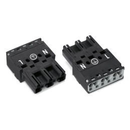 5 pcs - Wago 770 Series Lighting Connector, 3-Pole, Male, 3-Way, Cable Mount, 25A